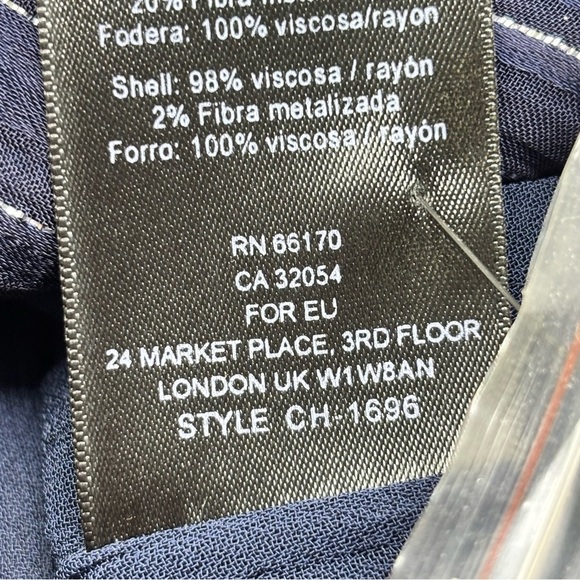 ANTHROPOLOGIE SEEN WORN KEPT Women’s Navy Blue Metallic Stripe Button Up Top 2 - Picture 12 of 12